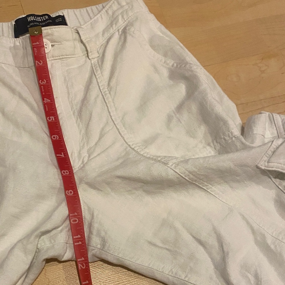 Hollister Y2K Ultra High Rise Baggy Cargo Pants White Women’s Size S - Picture 5 of 6